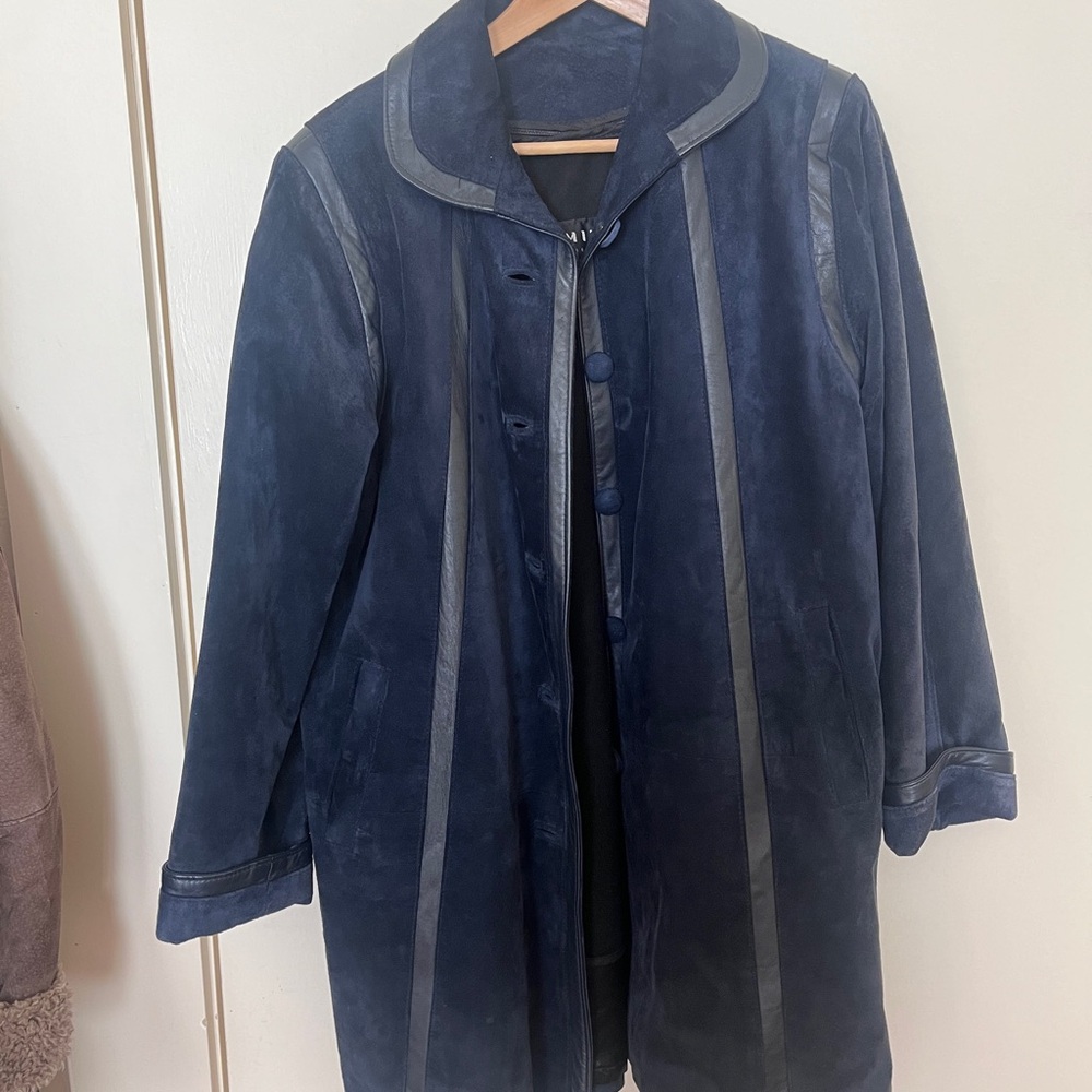 Vintage Suede & Leather Women's Coat